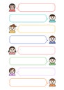 Speech bubble with face icon. Vector illustration of children. Icon set. Royalty Free Stock Photo